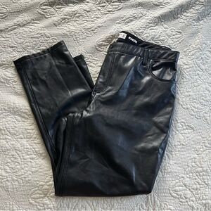 Abercrombie and fitch the 90s straight leg vegan leather pants size 18r
